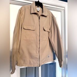 🚶‍♂️HM Jacket Mens M Beige Zip Up Collared Pockets